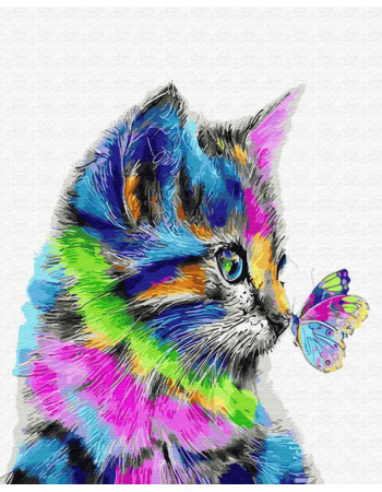 Картина по номерам. Brushme 'Котик в краске' GX28359, 40х50 см
