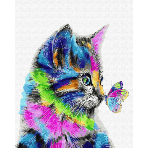 Картина по номерам. Brushme 'Котик в краске' GX28359, 40х50 см