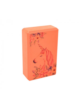 Блок для йоги 'Единорог' MS 0858-14(Orange) EVA 23 х 15 х 7,5 см