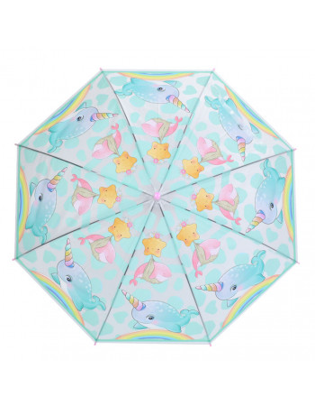 Детский зонтик 'Нарвал' MK 5791(Light-Pink) длина 64,5 см, трость 60 см, диаметр 85 см