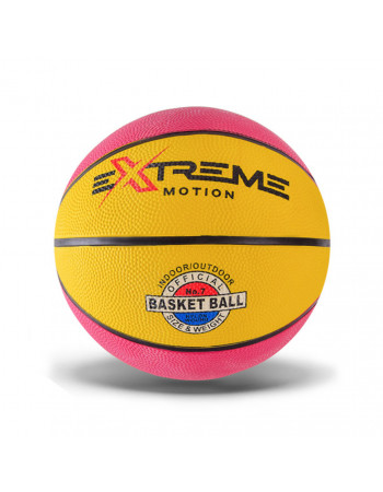 Мяч баскетбольный Extreme Motion BB1485 № 7, 520 грамм Розовый