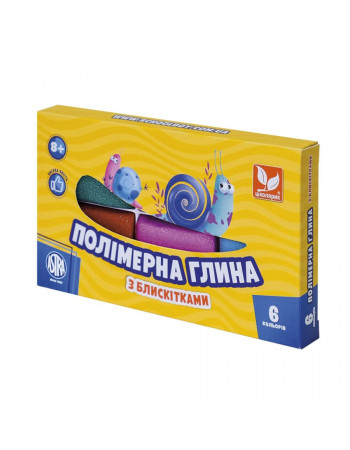 Полимерная глина 304109001-UA с блестками 6 цветов
