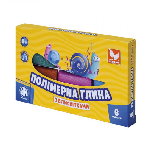 Полимерная глина 304109001-UA с блестками 6 цветов