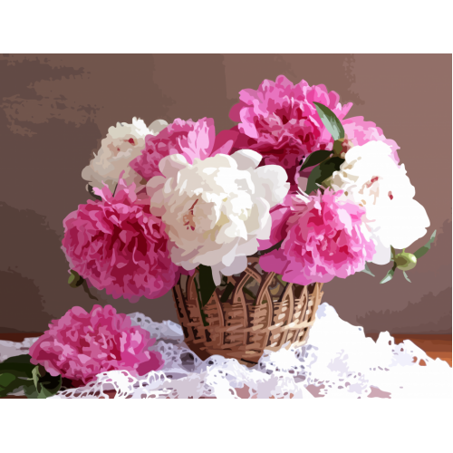 Картина по номерам. Art Craft 'Пионы в корзинке' 40*50 см 12130-AC