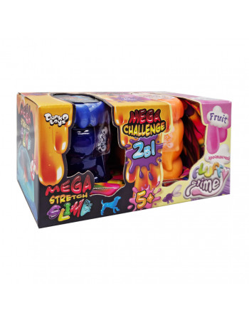 Вязкая масса '2 в 1 'Mega Stretch Slime' и 'Fluffy Slime' FLS-03-01U укр Сине-оранжевый