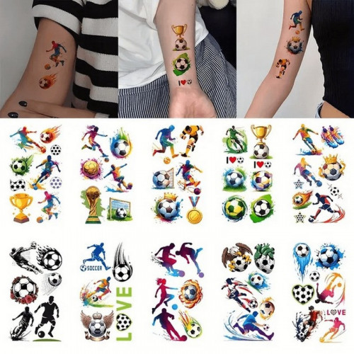 Набор детских временных тату 'Футбол №1' football-tattoo-mini-set- 10 штук по 12*7 см