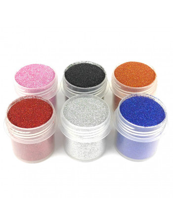 Набор глиттера для био-тату «№1 Большой» glitter-set-big-6x-1, 6 цветов по 12 мл