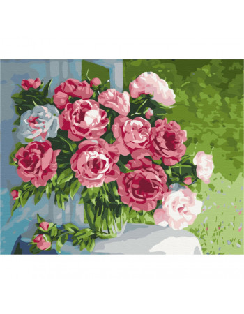 Картина по номерам 'Домашние пионы' Brushme BS51651 40х50 см