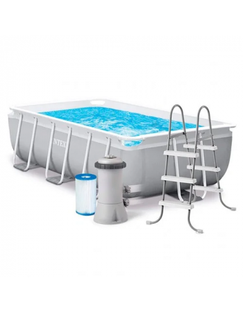 Бассейн каркасный INTEX 26784 прямоуг, 300Х175Х80 см, 3539л, фильтр-насос, лестница