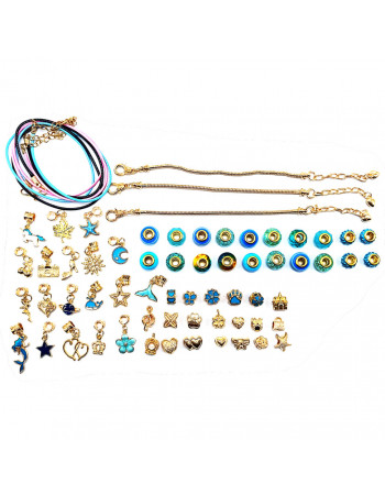 Набор для создания браслетов Pandora THE BEST GOLD(Blue) с подвесками
