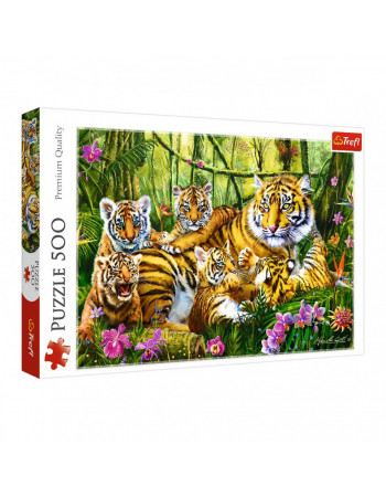 Пазлы 'Семья тигров' Trefl 37350 (500 эл.)