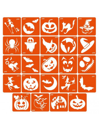 Набор трафаретов для био-тату 'Хэллоуин' halloween-simple 6 x 6 см 24 шт