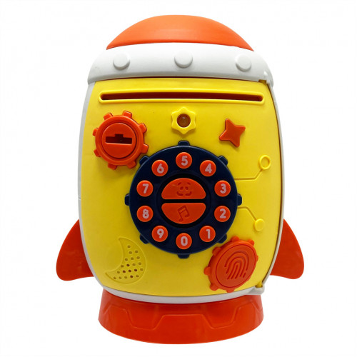 Детский банковский терминал 'Ракета' MK 5401 музыка, звуки животных, ключ Желтый