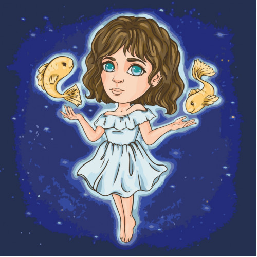 Картина по номерам 'Знаки зодиака. Рыбы' ©VIKTORIA.GRO.ART 10099-AC 40х40 см