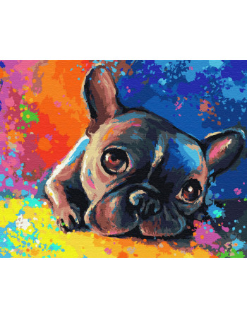 Картина по номерам. Brushme 'Цветной бульдог' GX28895, 40х50 см