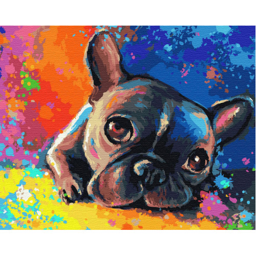 Картина по номерам. Brushme 'Цветной бульдог' GX28895, 40х50 см