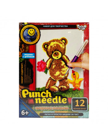 Набор для творчества: килимовая вышивка Мишка с утенком 'Punch Needle' PN-01-01