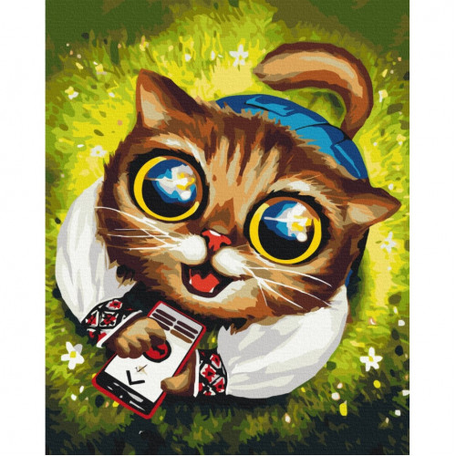 Картина по номерам 'Котик с ПВО' © Марианна Пащук Brushme BS53418 40х50 см