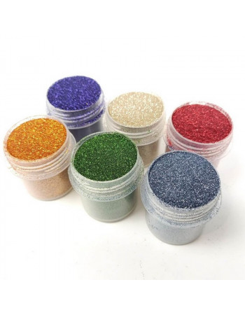 Набор глиттера для био-тату 'Большой № 5' glitter-set-big-6x-5, 6 штук по 12 мл