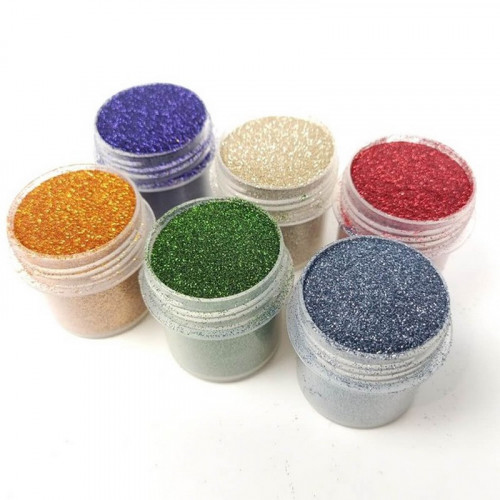 Набор глиттера для био-тату 'Большой № 5' glitter-set-big-6x-5, 6 штук по 12 мл