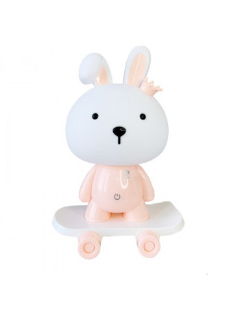 Ночник детский «Зайчик на скейте» MGZ-1407(Pink) питание от USB
