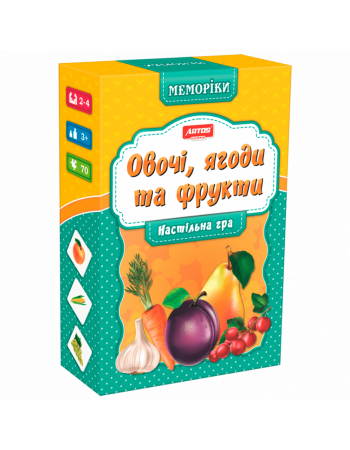Детская настольная игра 'Овощи и фрукты (Мемо)' 0659, 35 парных картинок