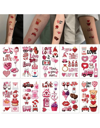 Набор временных тату 'Любовь № 2' Love-tattoo-mini-set-2-10, 12 х 7 см 10 шт