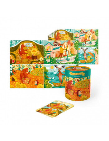 Детский развивающий пазл и игра Mon Puzzle 'Обсервационный. Как звери времена года встречали' 200110