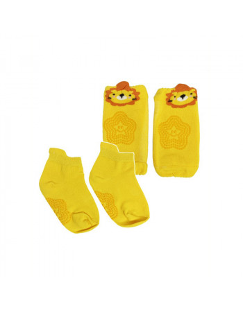 Детский набор наколенники и носки 'Лев' MGZ-0649(Yellow)