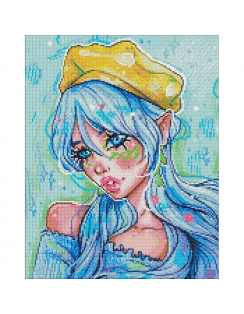 Алмазная мозаика 'Голубоглазая модница' ©nila_art_art AMO7606 40х50 см Идейка