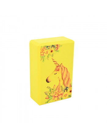 Блок для йоги 'Единорог' MS 0858-14(Yellow) EVA 23 х 15 х 7,5 см