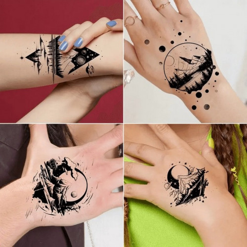 Набор детских временных тату 'Черные мини №3' black-tattoo-mini-set-3-3, 30 штук по 9,5*5,5 см