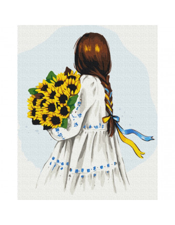 Картина по номерам 'Цветы Украины' © Alla Berezovska BS53075  Brushme 50х50 см