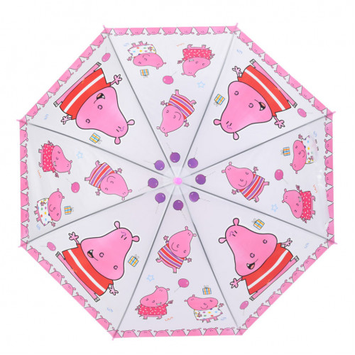 Детский зонтик 'Бегемотик' MK 5793(Pink) длина 65,5 см, трость 60 см, диаметр 84 см
