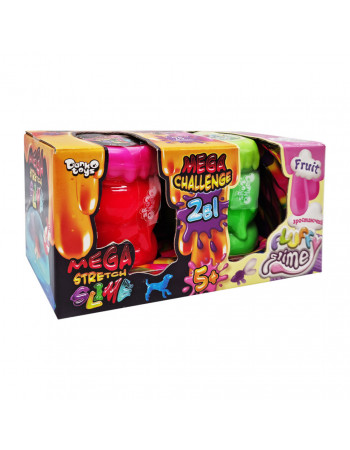 Вязкая масса '2 в 1 'Mega Stretch Slime' и 'Fluffy Slime' FLS-03-01U укр Розово-зеленый