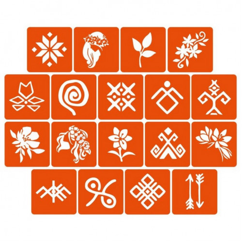 Набор трафаретов для био-тату «Мавка» Mavka_5x5_18_1