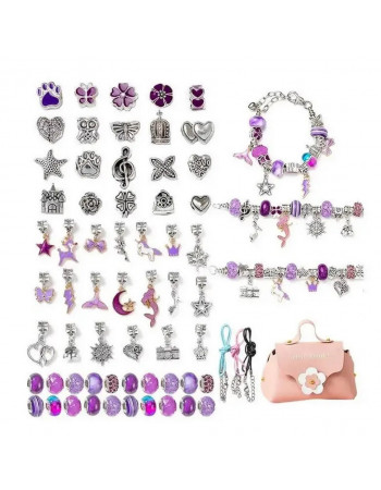 Набор для создания браслетов и подвесок B4343(Purple) с шармами