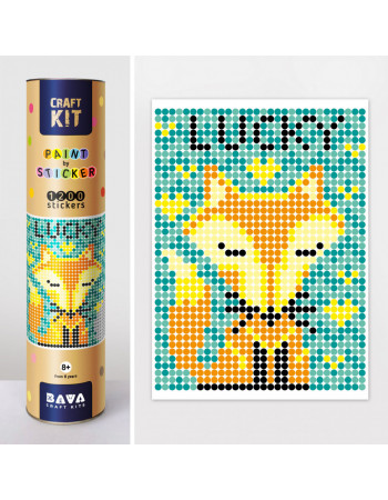 Картина по номерам стикерами в тубусе 'Лисичка' 1200 стикеров. 1838, 33х48 см