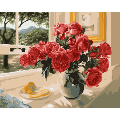 Картина по номерам. Art Craft 'Розы на подоконнике' 40*50 см 12115-AC