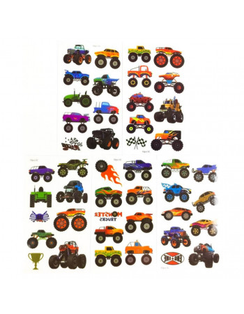 Набор детских временных тату «Колеса-монстры №2» set-5-kids-tatto-cars-2