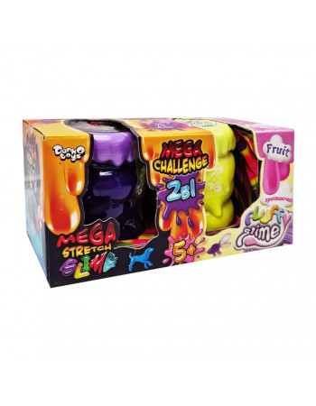 Вязкая масса '2 в 1 'Mega Stretch Slime' и 'Fluffy Slime' FLS-03-01U укр Фиолетово-желтый