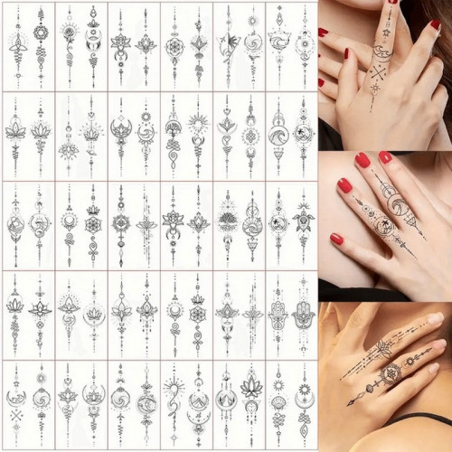 Набор детских временных тату 'Черные мини №2' black-tattoo-mini-set-2-3, 30 штук по 9,5*5,5 см
