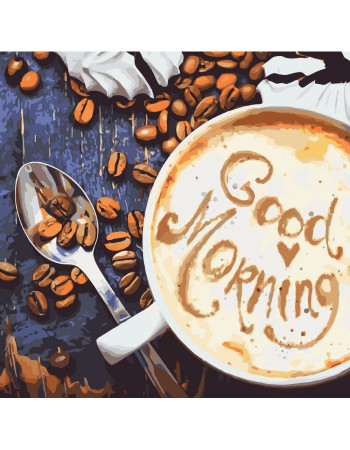 Картина по номерам. Натюрморт  'Good Morning' KHO5523, 40*40 см