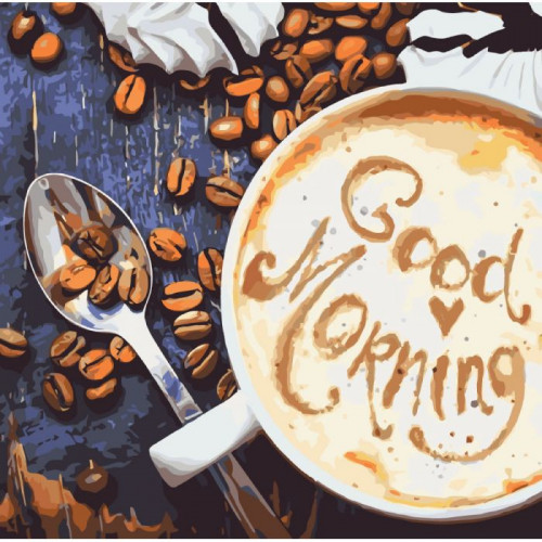 Картина по номерам. Натюрморт  'Good Morning' KHO5523, 40*40 см