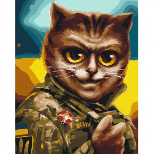 Картина по номерам 'Котик Главнокомандующий' ©Марианна Пащук BS53427  Brushme 40х50 см