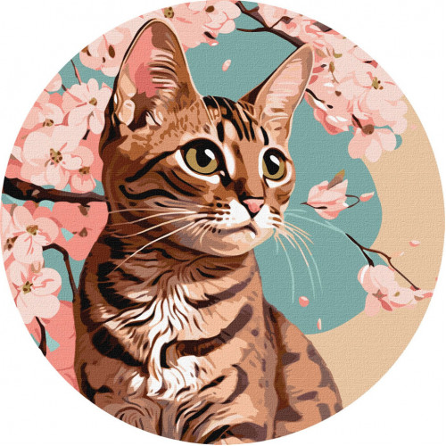 Картина по номерам 'Волшебный котенок' ©art_selena_ua KHO-R1012 диаметр 39 см Идейка