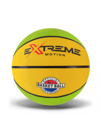 Мяч баскетбольный Extreme Motion BB1485 № 7, 520 грамм Зелено-желтый