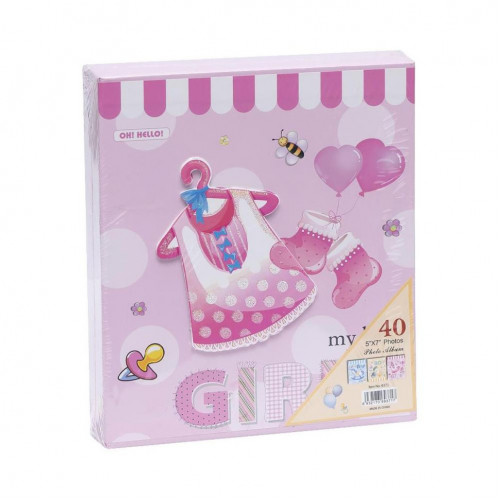 Фотоальбом детский 9371 А5 на 40 фотографий 13х18 см Розовый