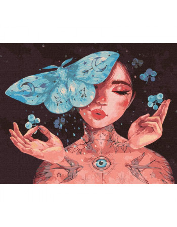 Картина по номерам 'Прикосновение бабочки '©lesya_nedzelska_art Идейка KHO4980 40х50 см