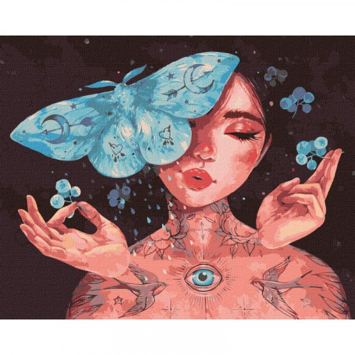 Картина по номерам 'Прикосновение бабочки '©lesya_nedzelska_art Идейка KHO4980 40х50 см
